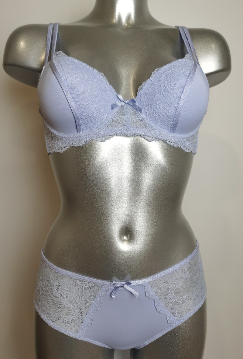 Grossista ESTHER QUEEN - Set reggiseno imbottito + boxer blu cielo