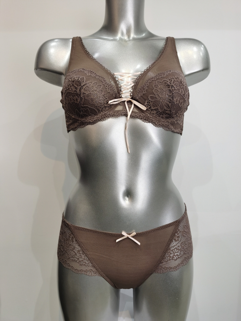 Wholesaler ESTHER QUEEN - Bra no padded, armature+boxer set mole