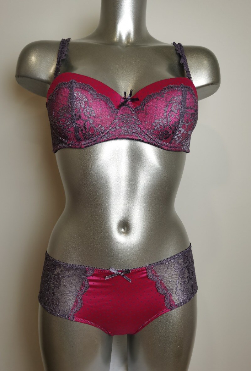 Mayorista ESTHER QUEEN - Conjunto sujetador acolchado + boxer fucsia/gris