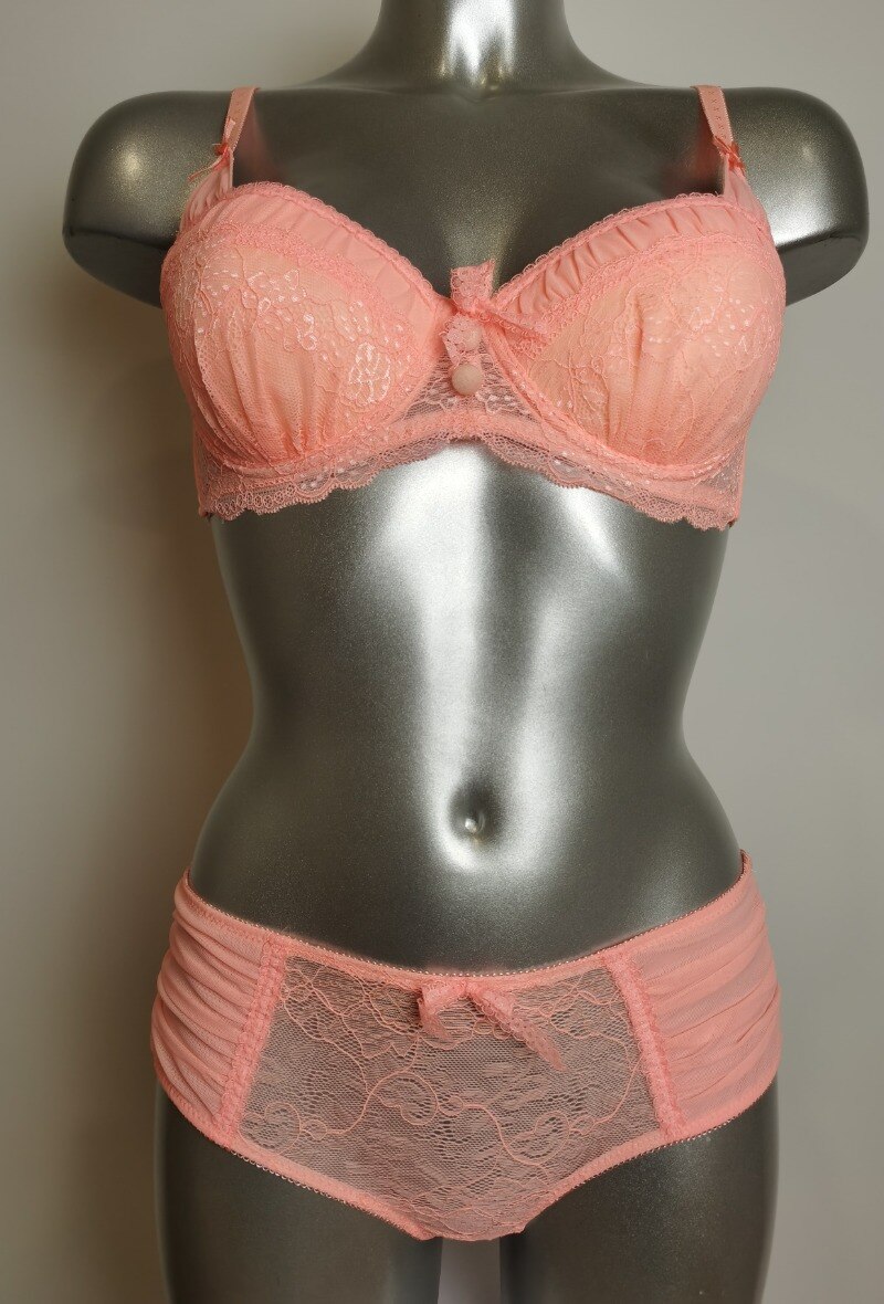 Grossiste ESTHER QUEEN - Ensemble soutien-gorge paddé+boxer saumon