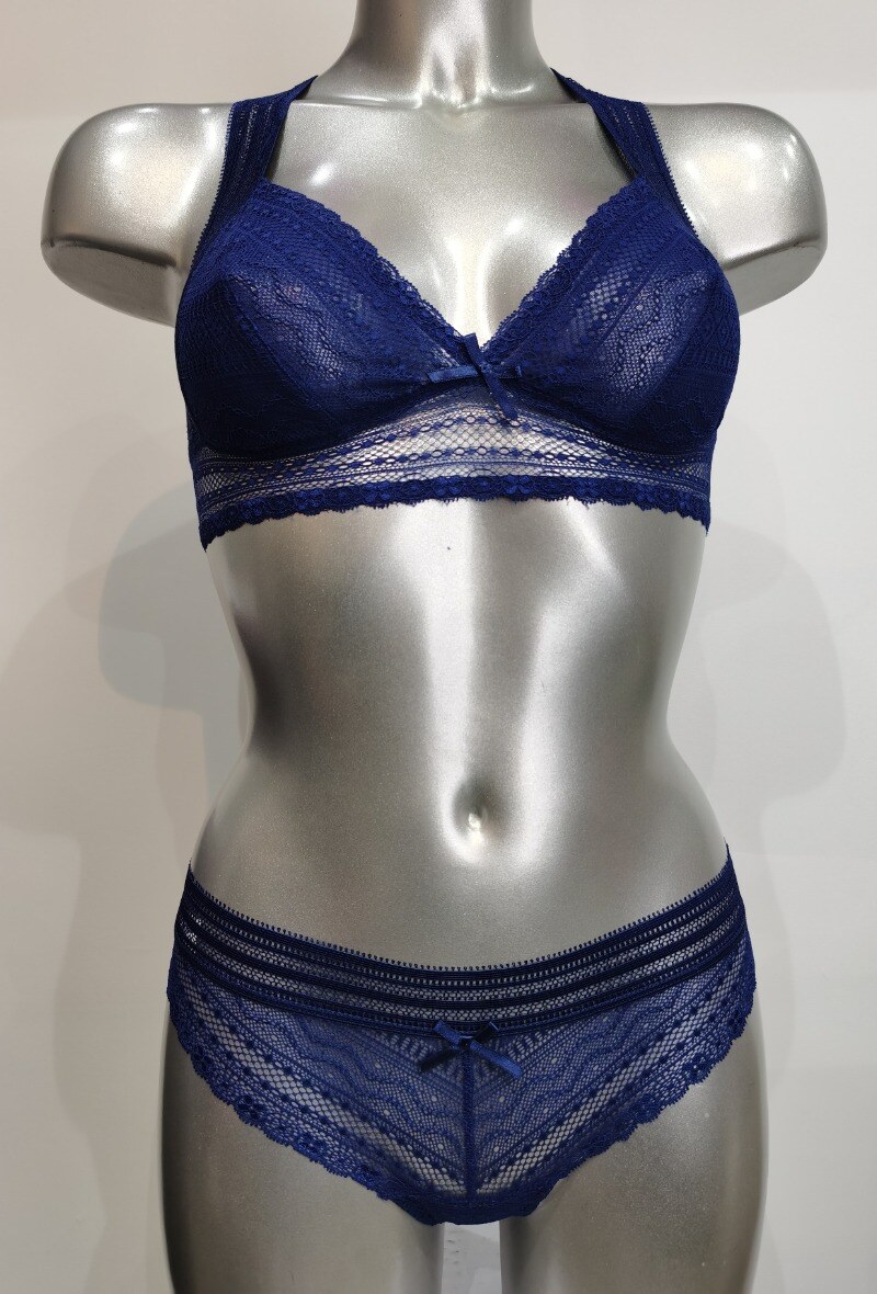 Mayorista ESTHER QUEEN - Conjunto sujetador no acolchado + tanga azul
