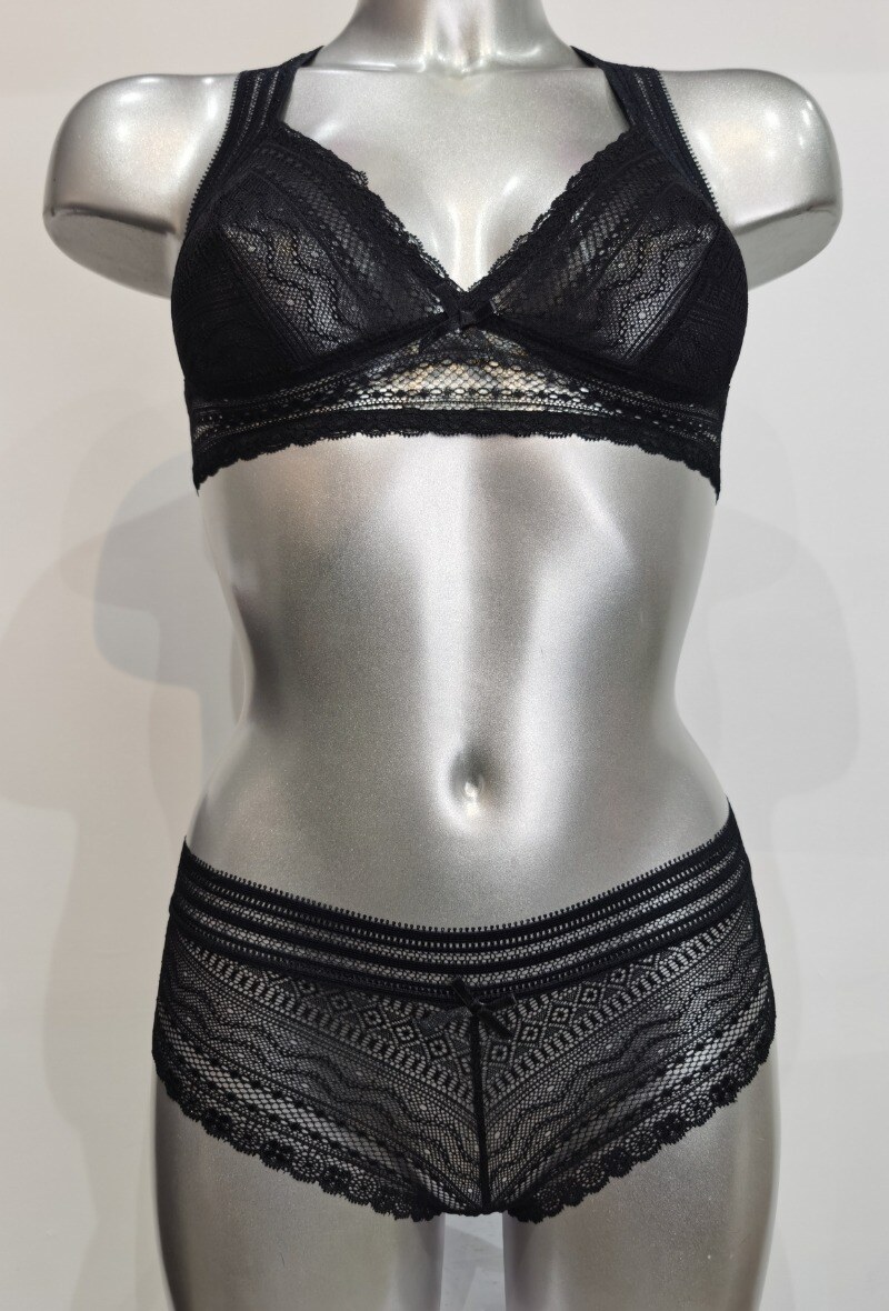 Mayorista ESTHER QUEEN - Conjunto de sujetador no acolchado + boxer negro
