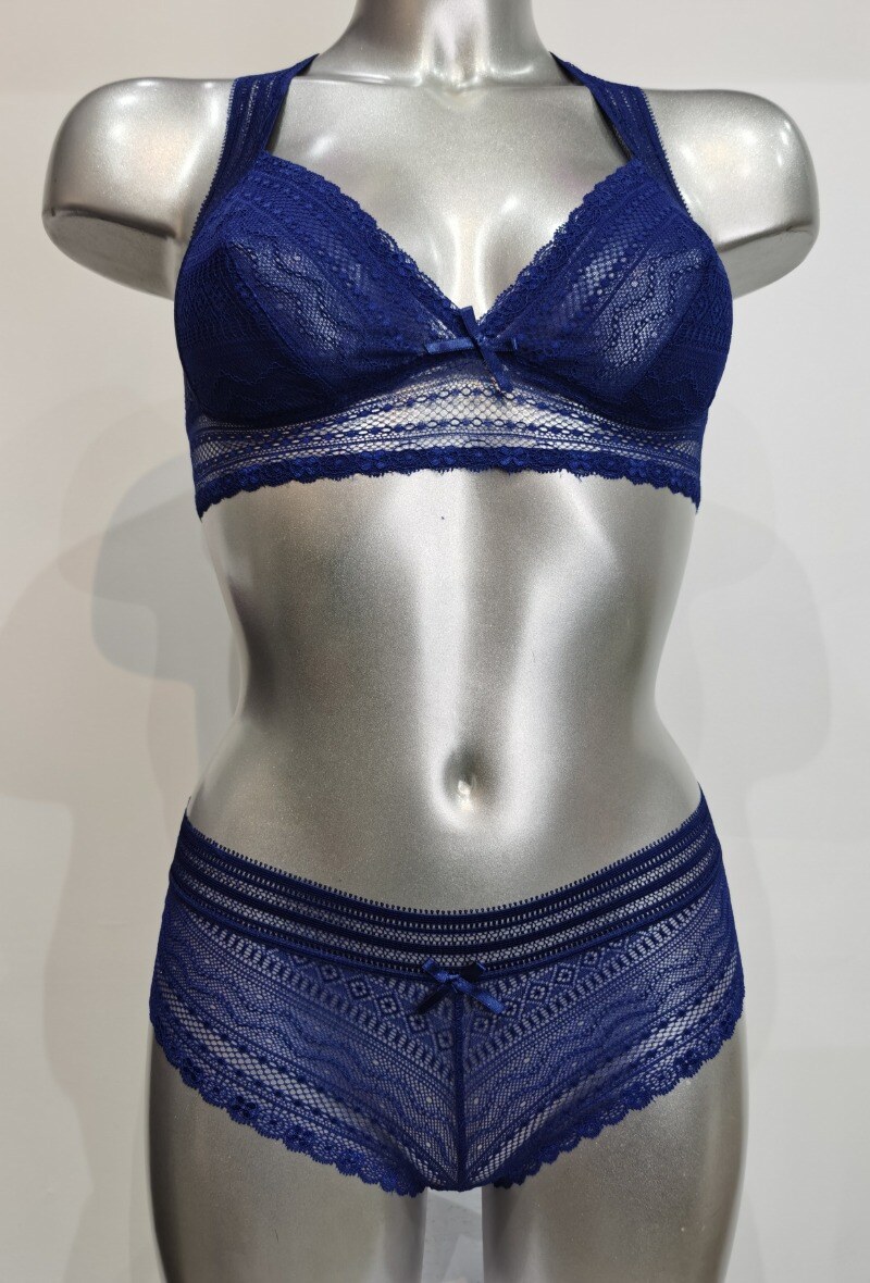 Mayorista ESTHER QUEEN - Conjunto de sujetador no acolchado + boxeador azul