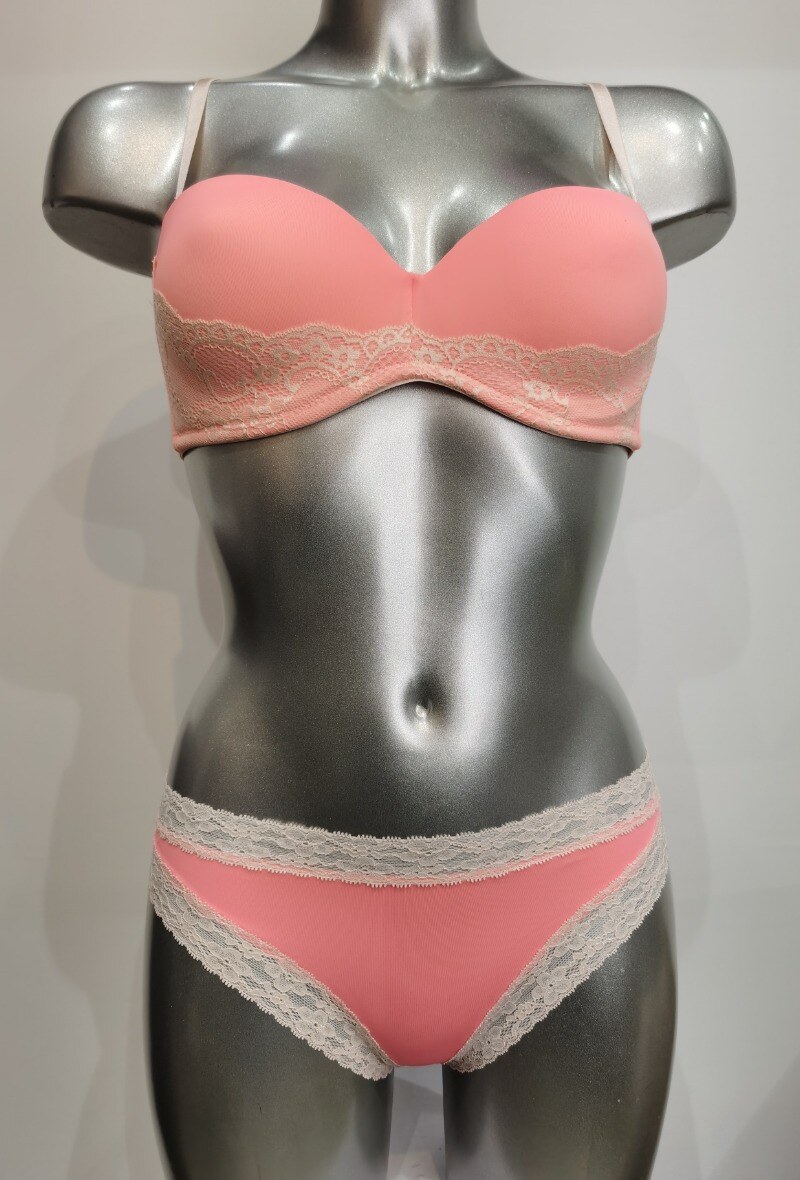 Mayorista ESTHER QUEEN - Conjunto sujetador preformado + tanga salmón