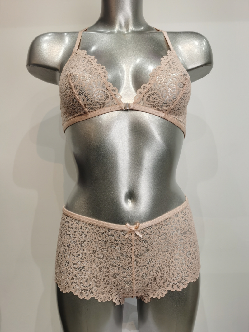 Wholesaler ESTHER QUEEN - Bra headband padded+boxer nude