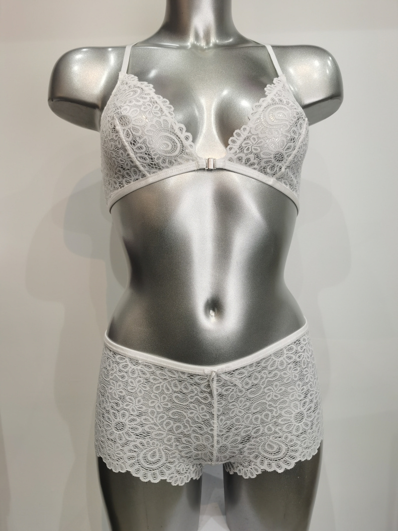 Mayorista ESTHER QUEEN - Conjunto sujetador sin relleno + boxer blanco