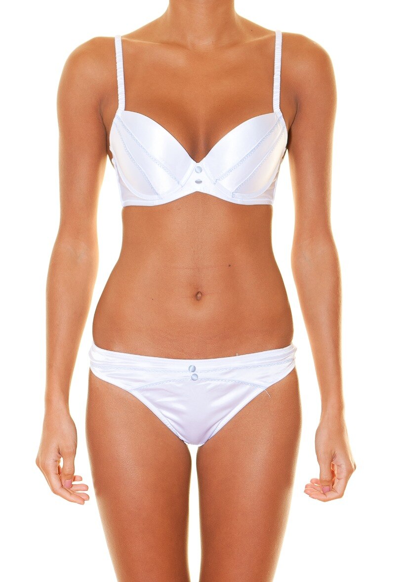 Grossiste ESTHER QUEEN - Ensemble soutien-gorge paddé+string blanc