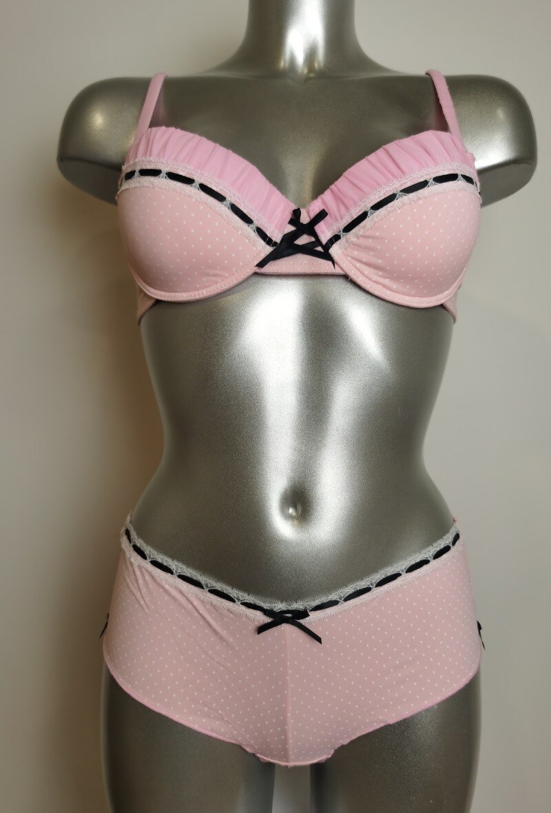 Grossiste ESTHER QUEEN - Ensemble soutien-gorge paddé+tanga Rose