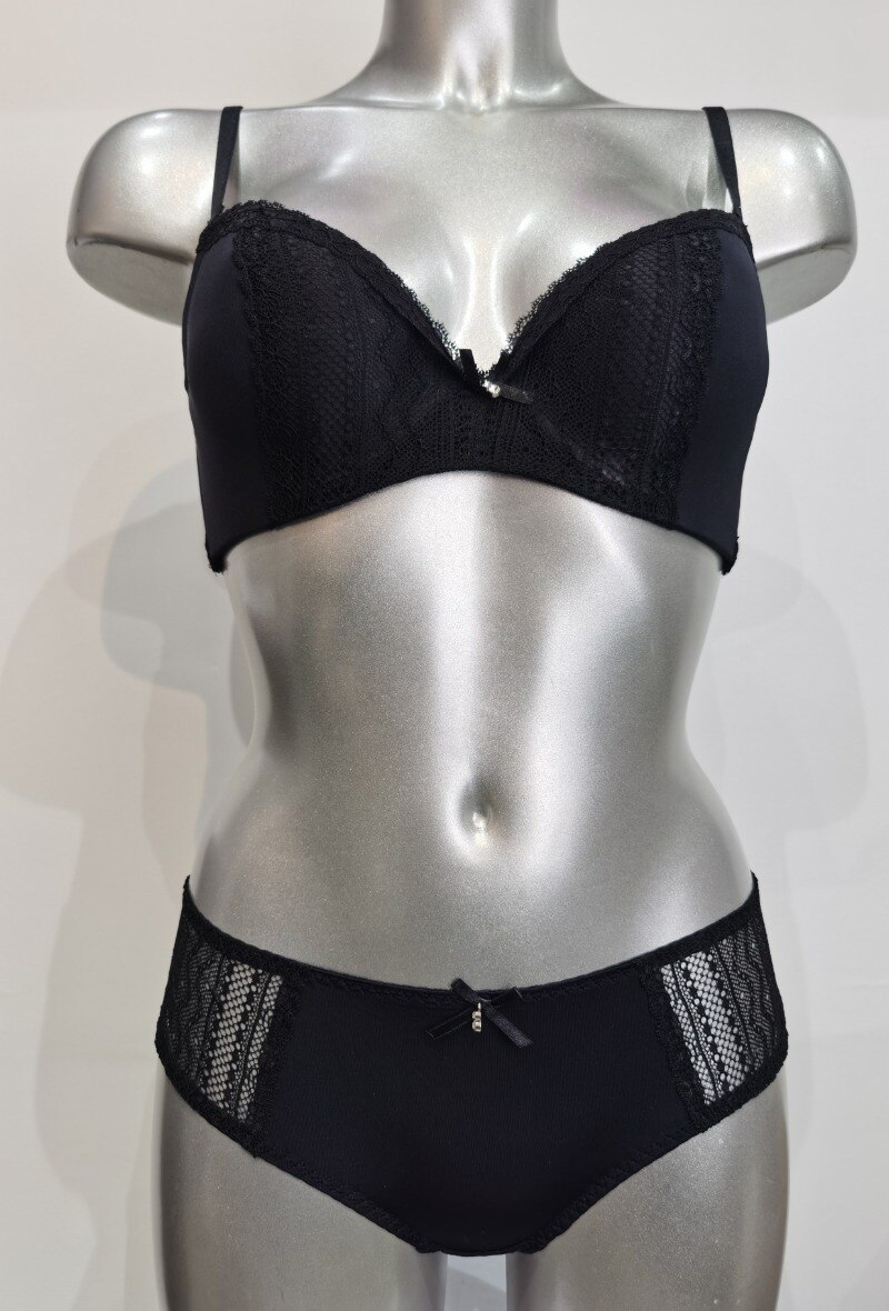 Grossista ESTHER QUEEN - Set reggiseno imbottito + boxer nero