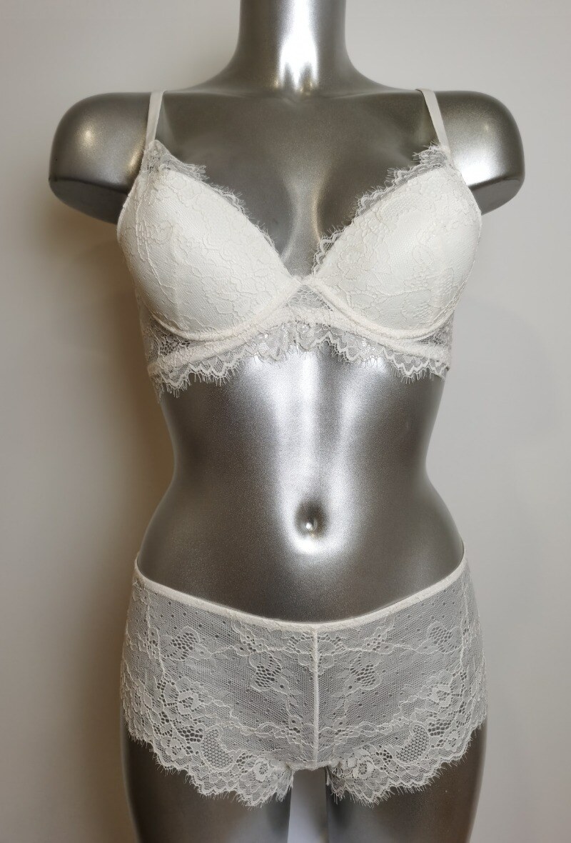 Wholesaler ESTHER QUEEN - Set padded bra+boxer white