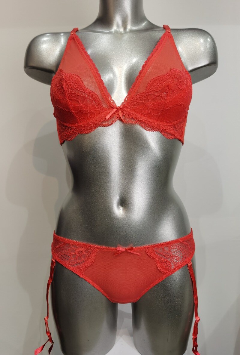Wholesaler ESTHER QUEEN - Set half padded+string supender corail