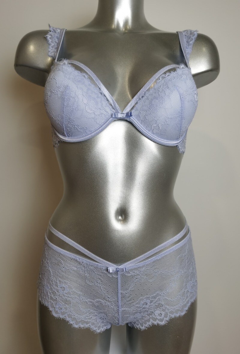 Wholesaler ESTHER QUEEN - Set padded bra+boxer sky blue