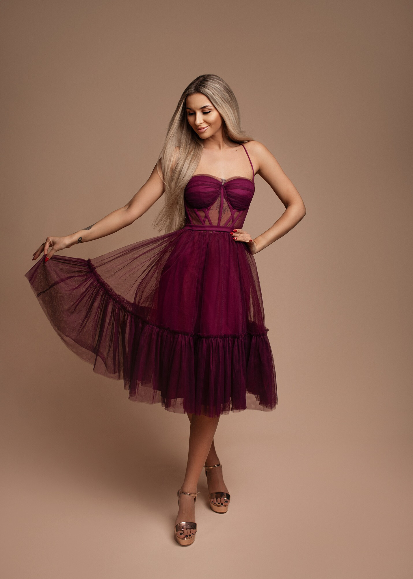 Grossiste Eva & Lola - Robe midi en tulle