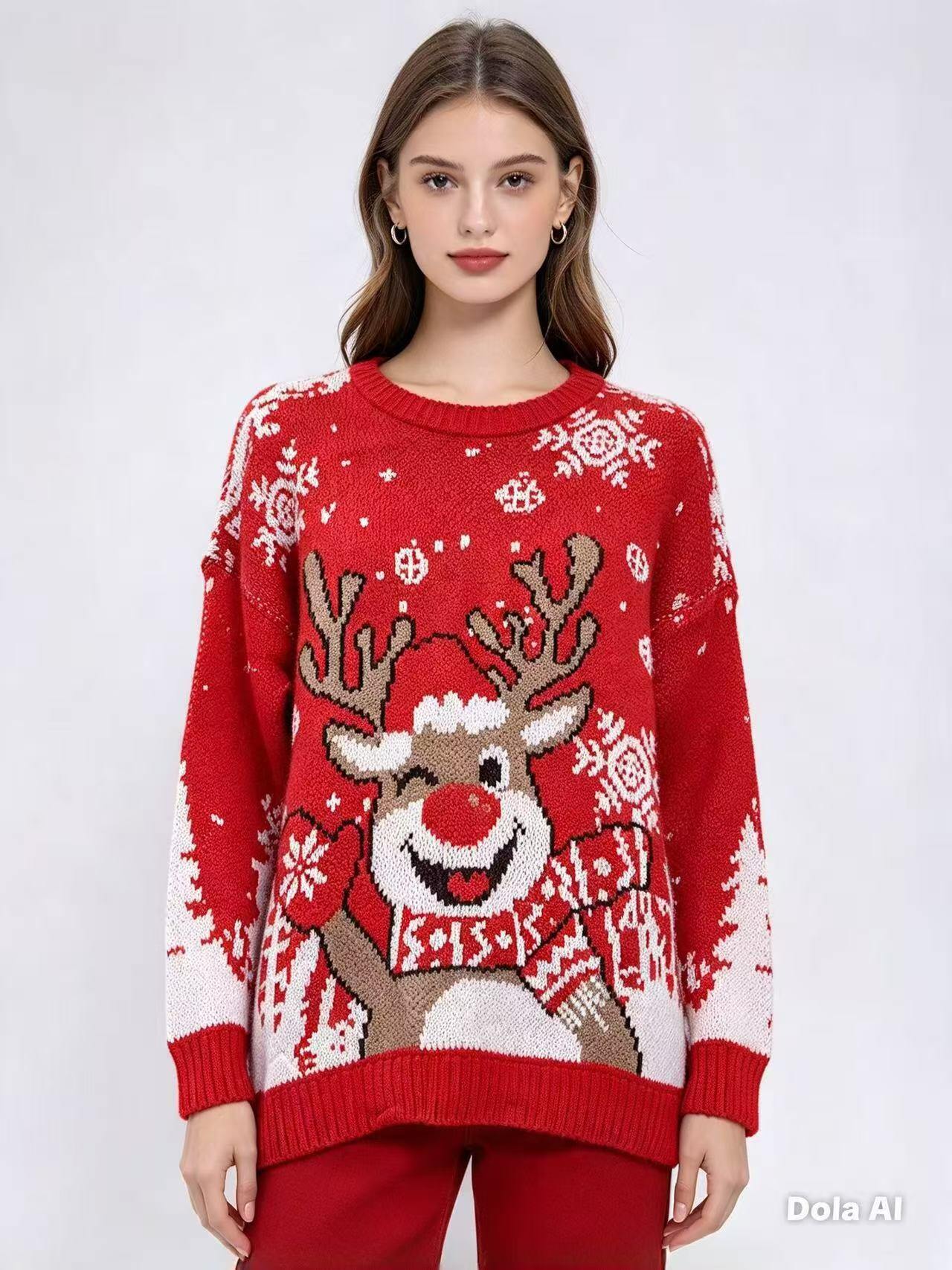 Wholesaler EVAMODA - Red Christmas sweater