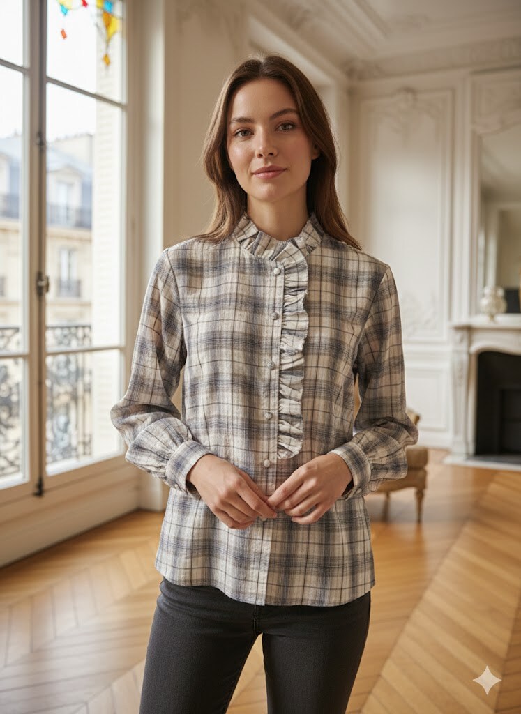 Wholesaler Exquiss's - Elegant ruffled blouse