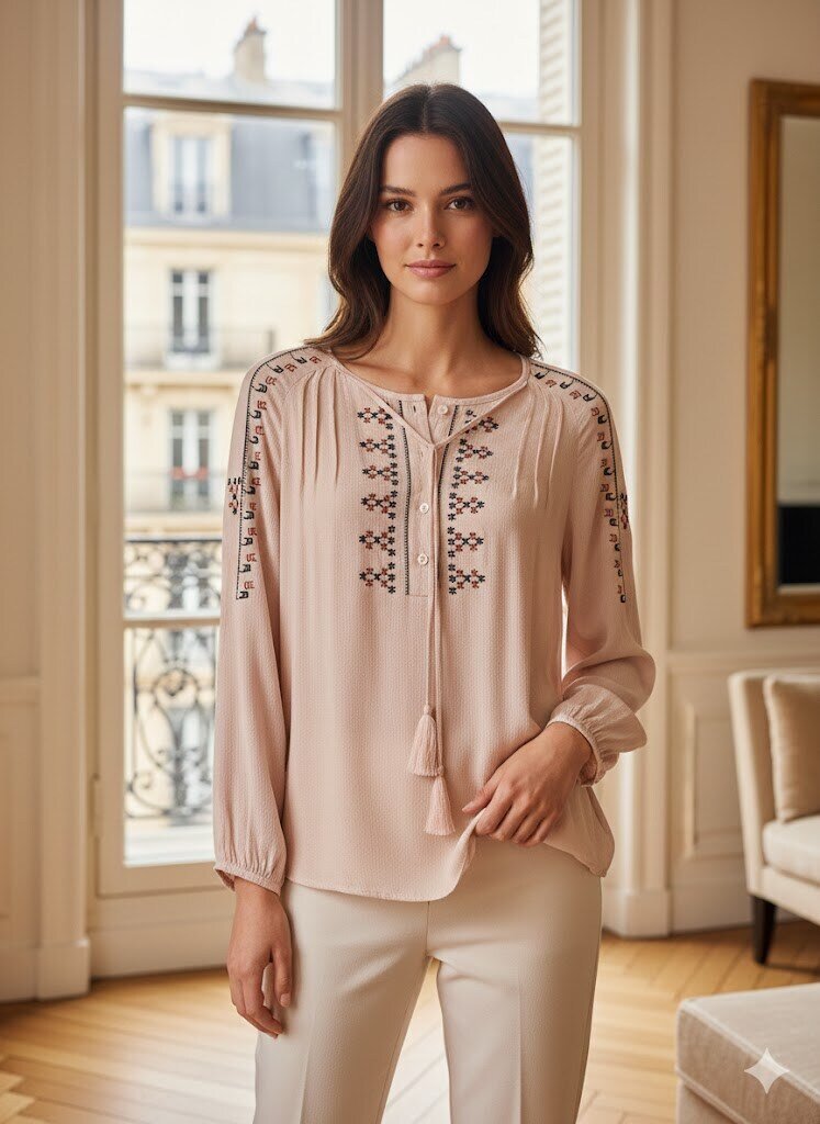 Wholesaler Exquiss's - Elegant blouse with embroidery