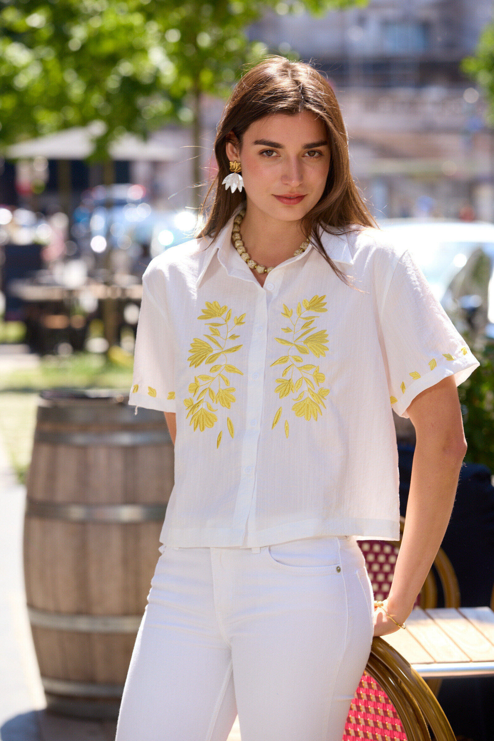 Wholesaler Exquiss's - Ecru embroidery blouse