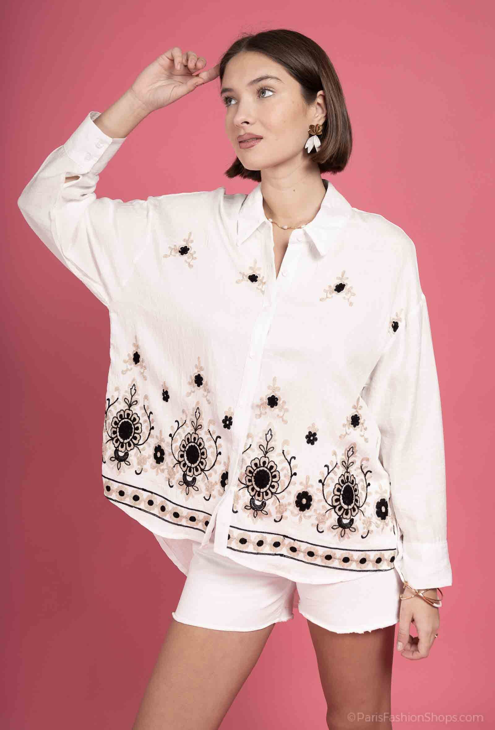 Wholesaler Exquiss's - Elegant embroidery shirt