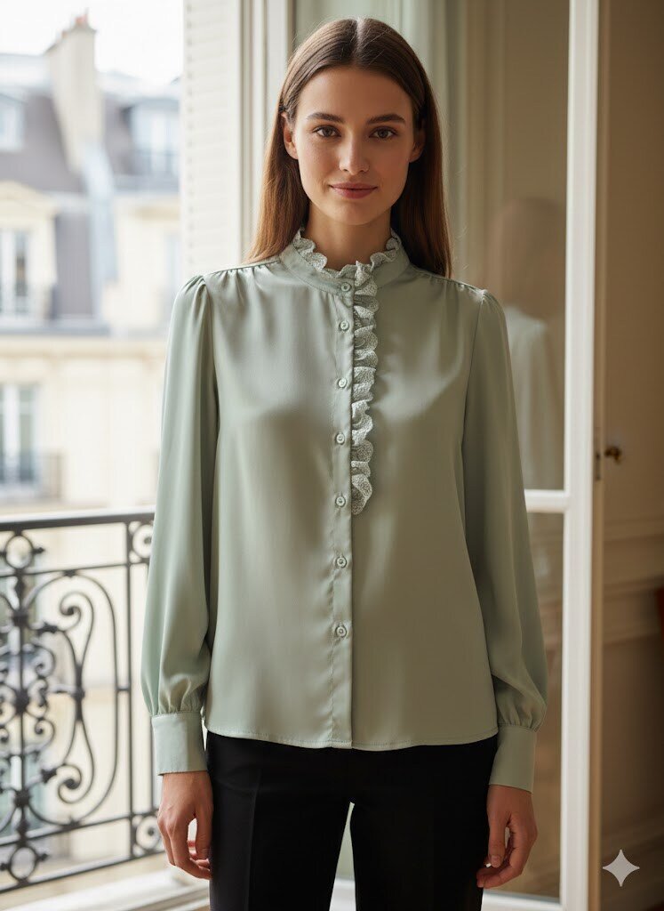 Wholesaler Exquiss's - Elegant blouse with gathered neckline
