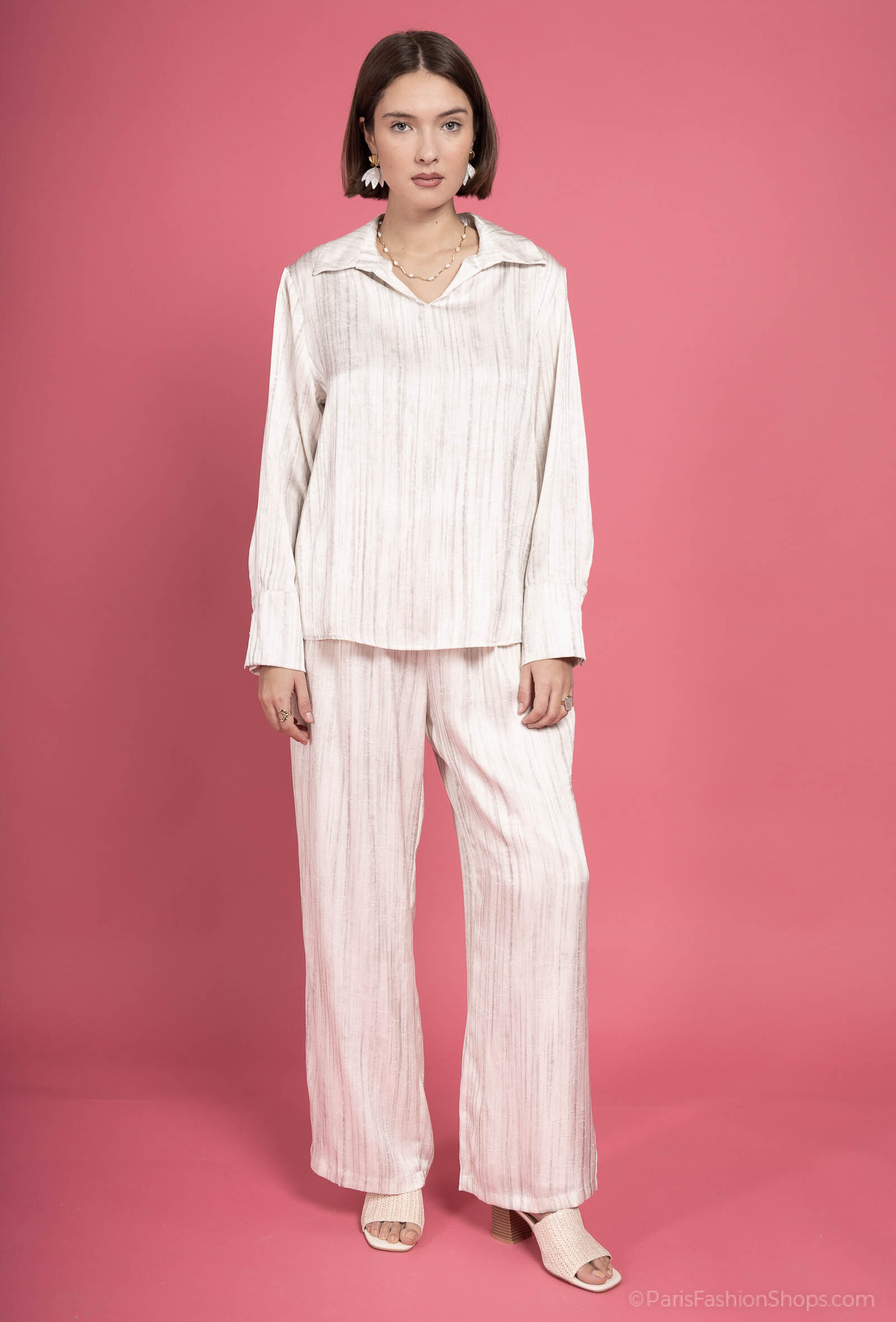 Wholesaler Exquiss's - Elegant Striped Shirt - Exquiss's