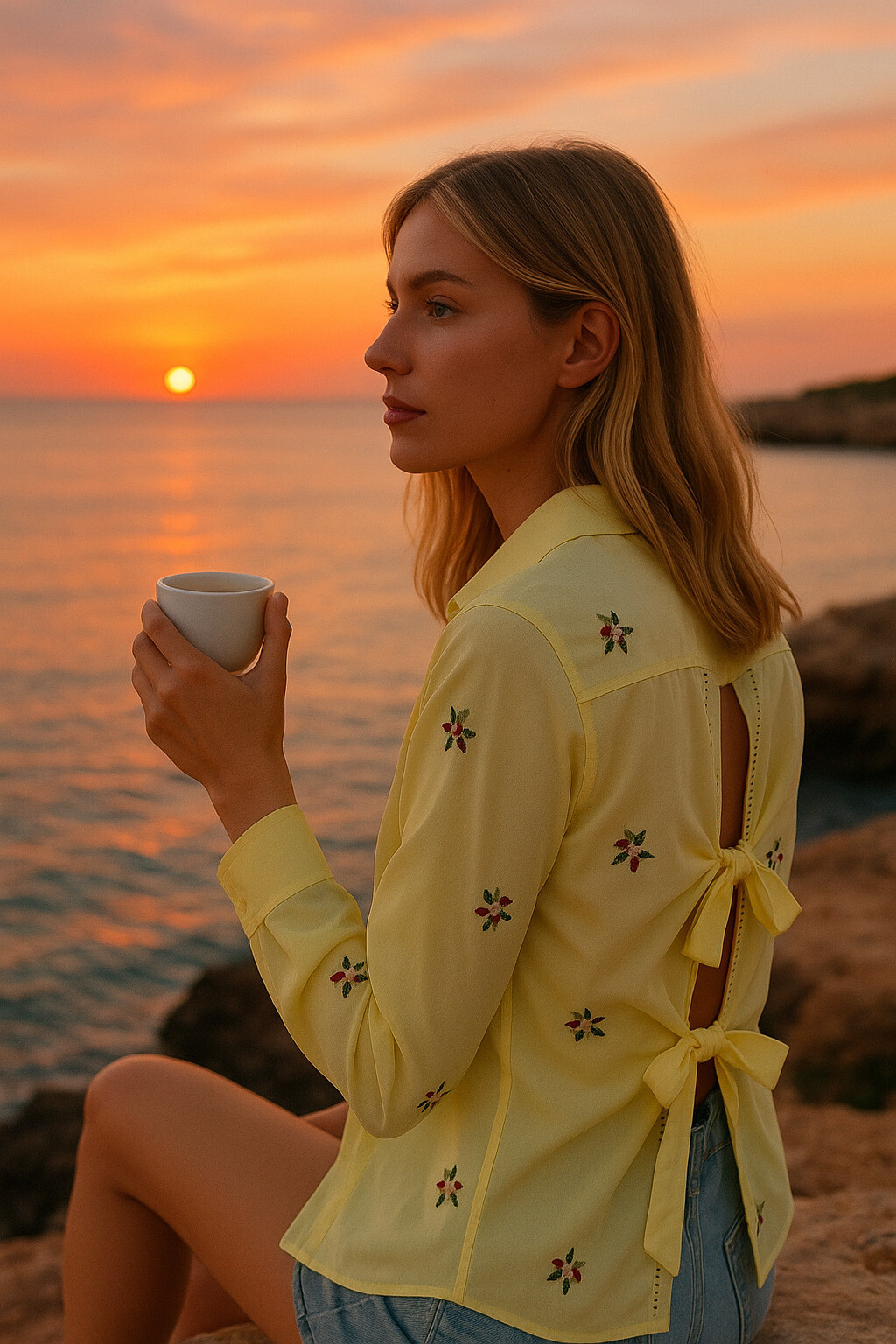 Grossiste Exquiss's - Chemise Femme Brodée ouverte sur le dos