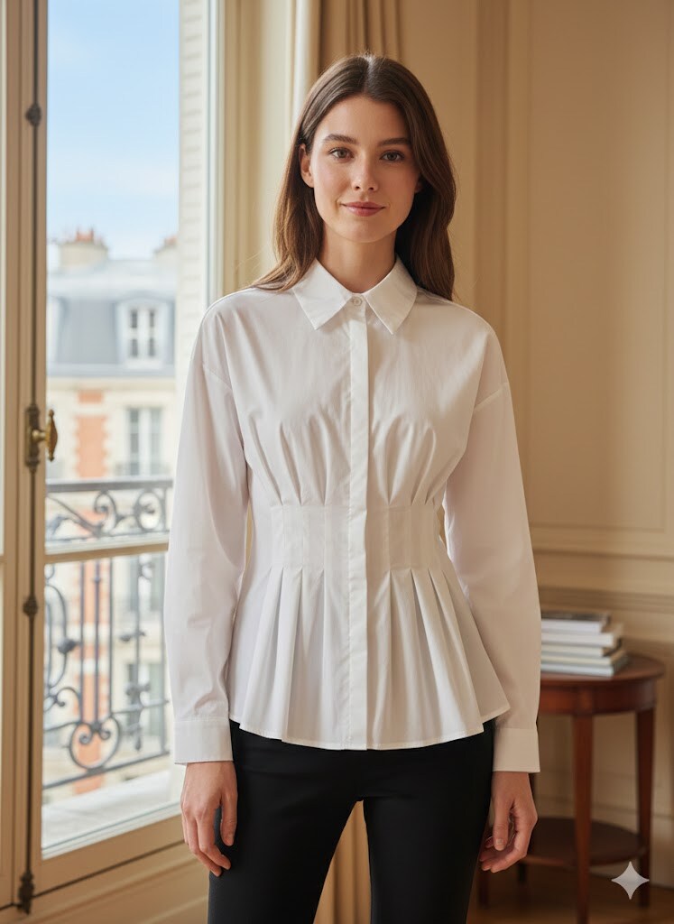 Wholesaler Exquiss's - Fitted long-sleeve blouse