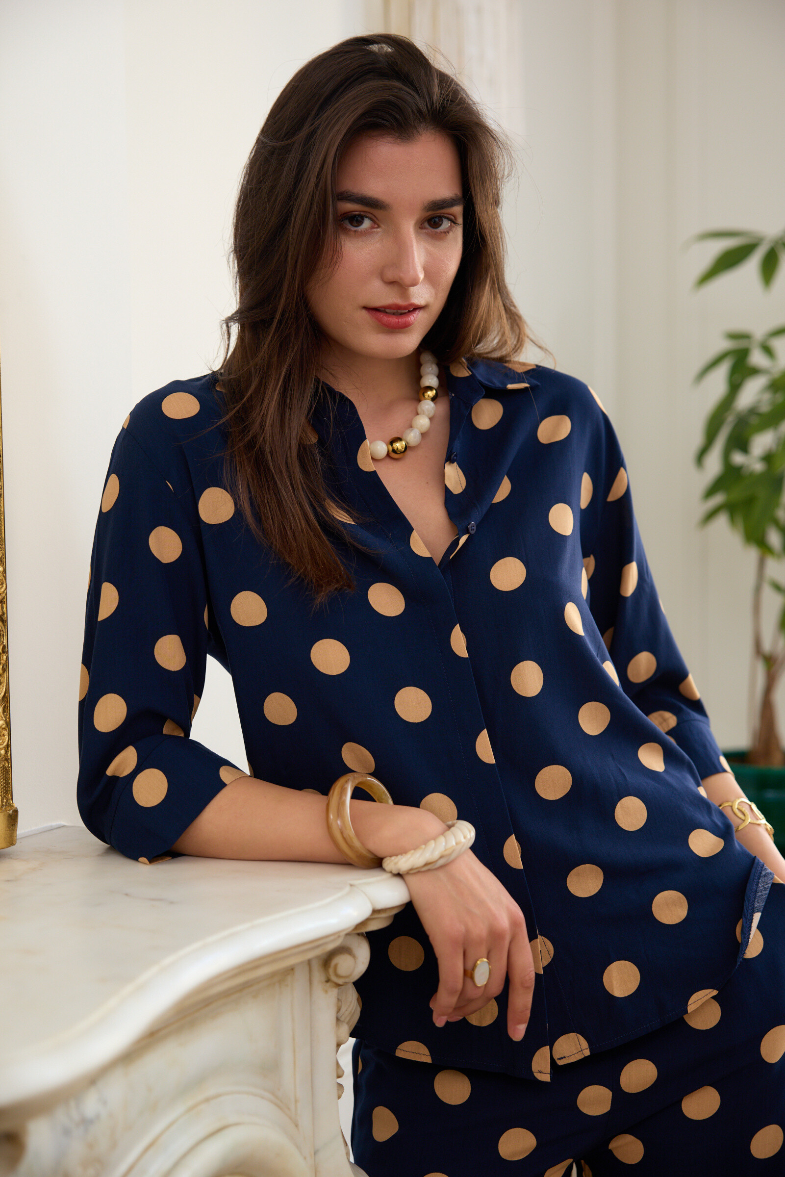 Großhändler Exquiss's - Chic Polka Punktbluse