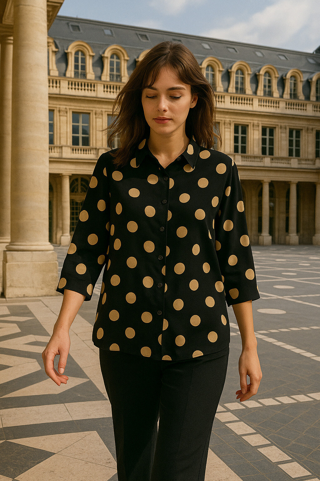 Grossiste Exquiss's - Chemisier à Pois Chic