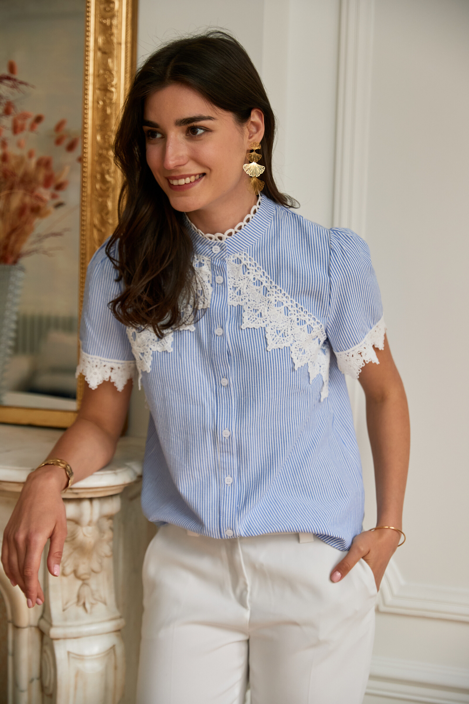 Grossista Exquiss's - Camicetta elegante con maniche corte