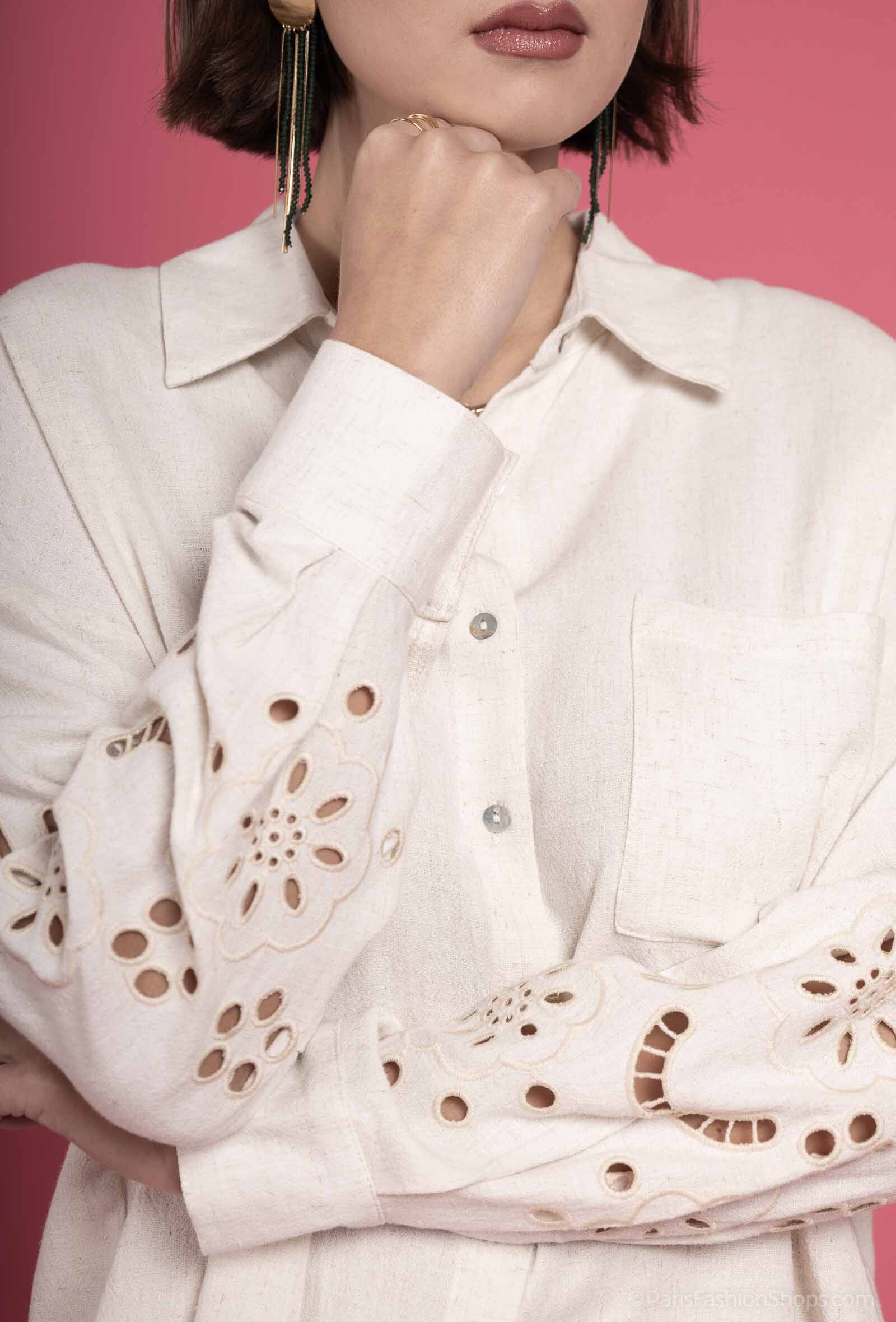 Wholesaler Exquiss's - Embroidered feminine shirt