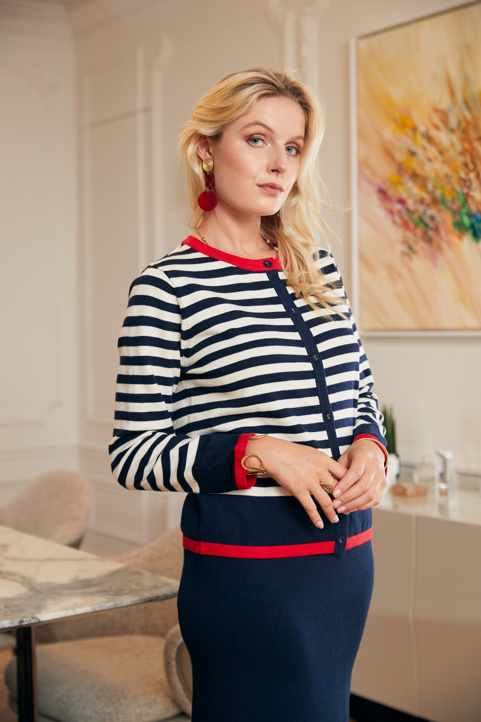 Wholesaler Exquiss's - Striped cardigan