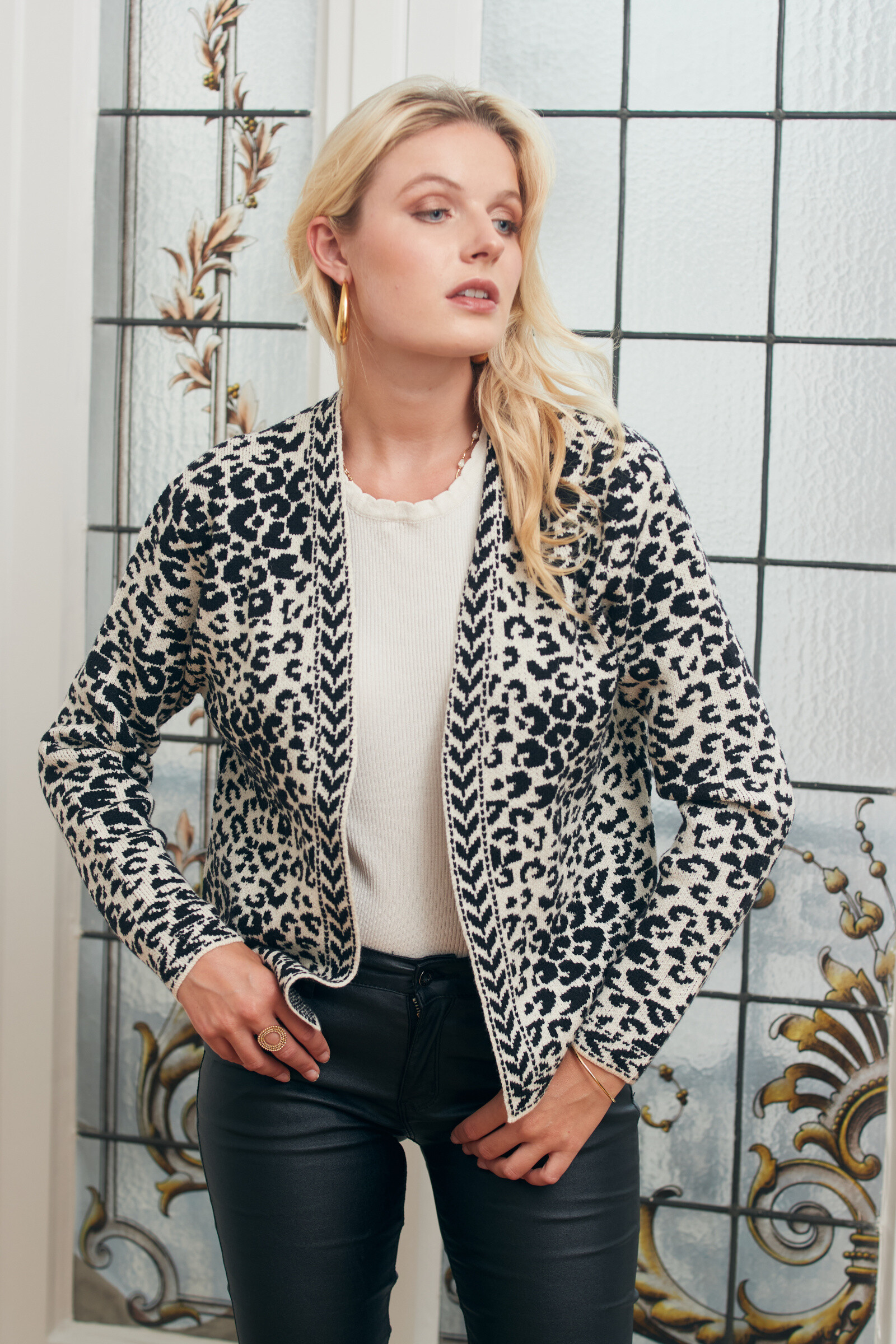 Grossiste Exquiss's - Veste chic à motifs Léopard