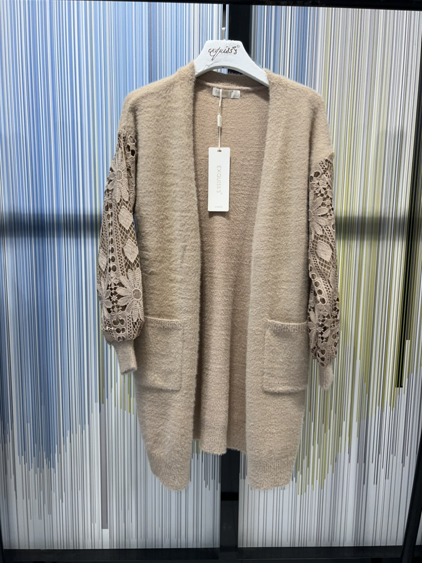 Grossiste Exquiss's - Cardigan Longue À Dentelle