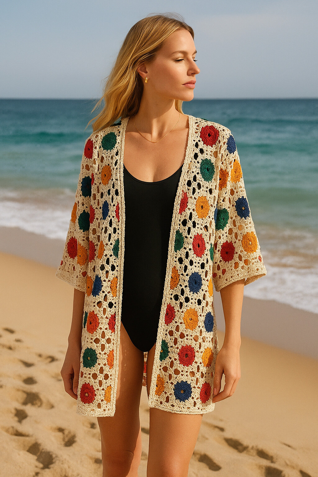 Grossiste Exquiss's - Veste en dentelle colorée