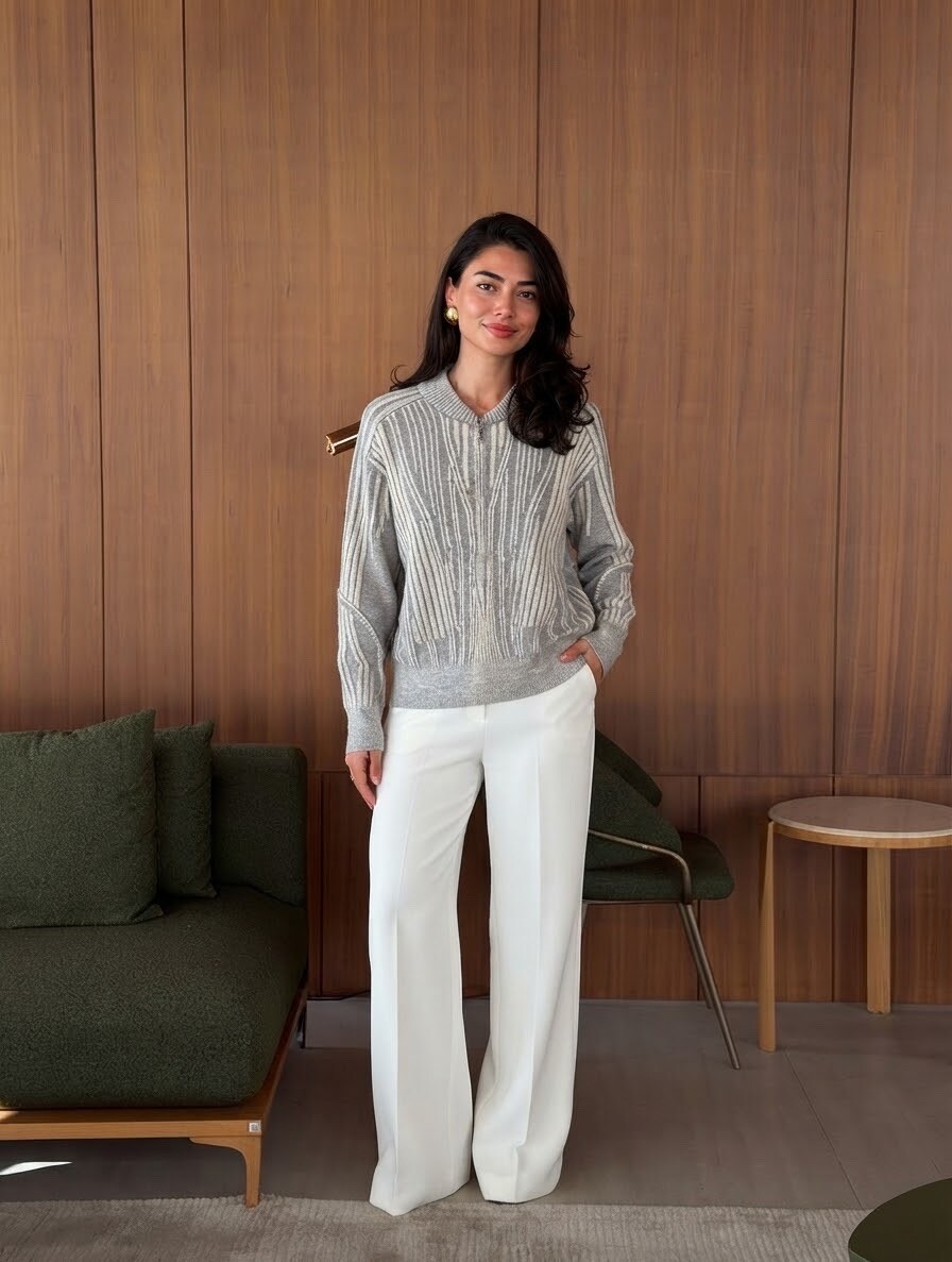 Grossiste Exquiss's - Gilet à zip rayé