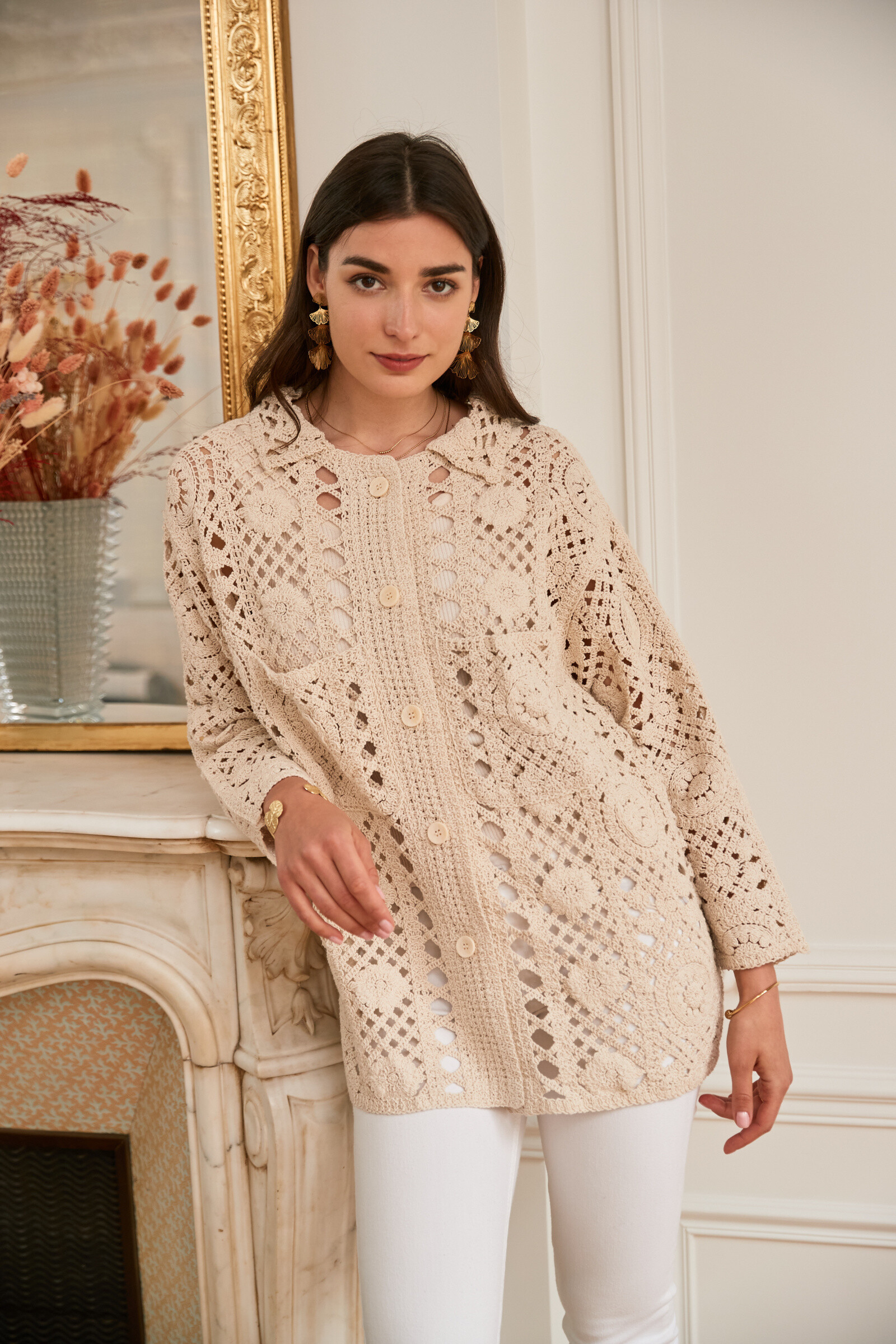 Wholesaler Exquiss's - Openwork kimono with buttons