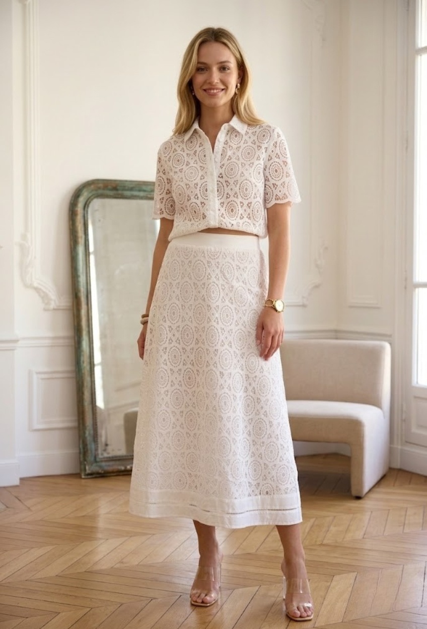 Wholesaler Exquiss's - Skirt with delicate embroidery