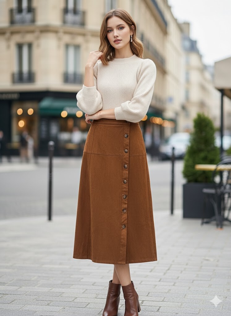 Wholesaler Exquiss's - Buttoned midi skirt