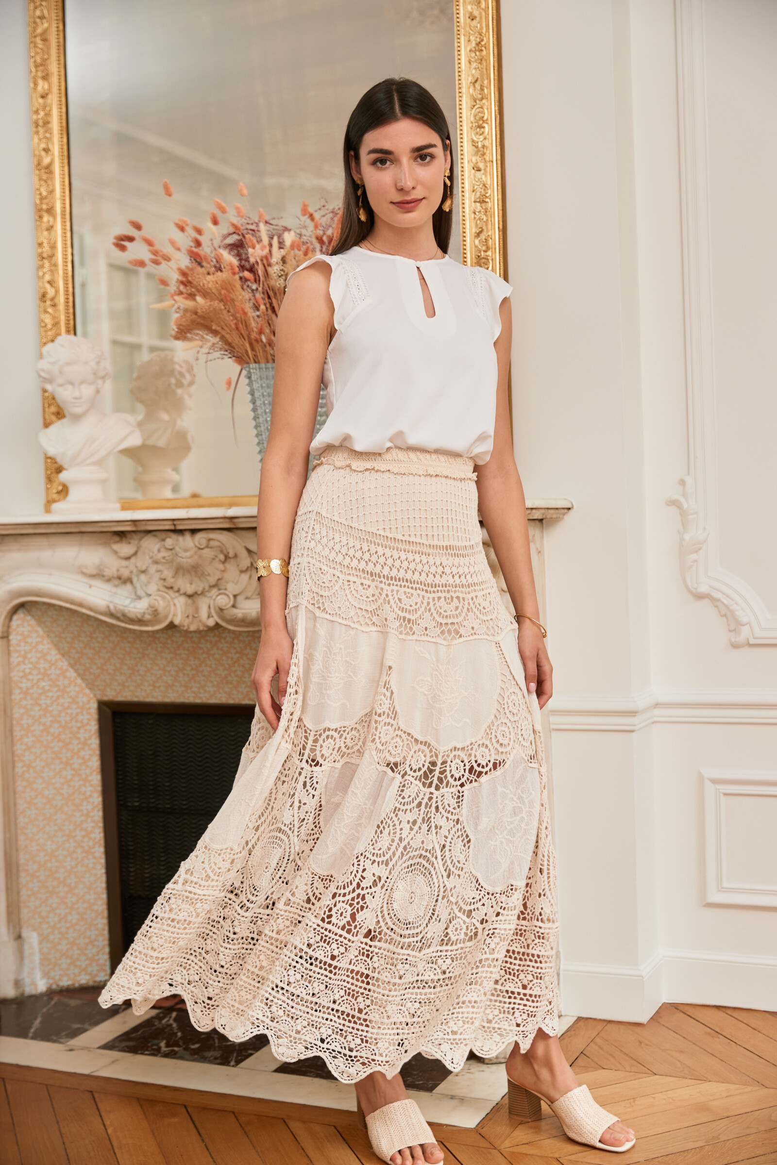 Wholesaler Exquiss's - Bohemian lace skirt