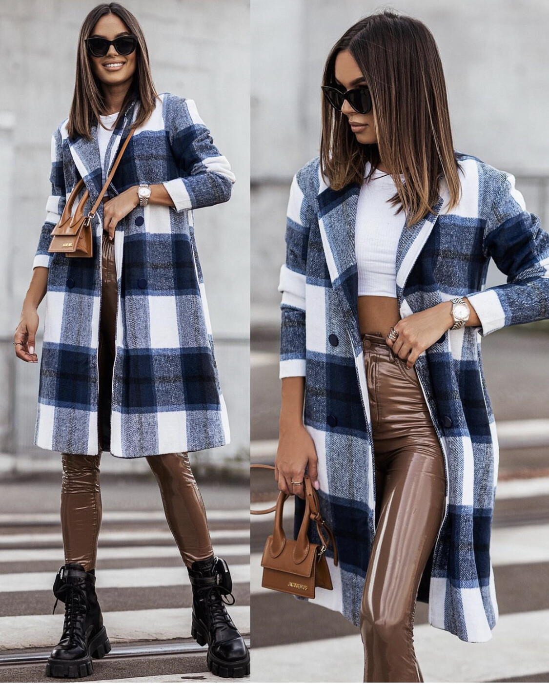 Grossiste Exquiss's - Manteau à carreaux élégant