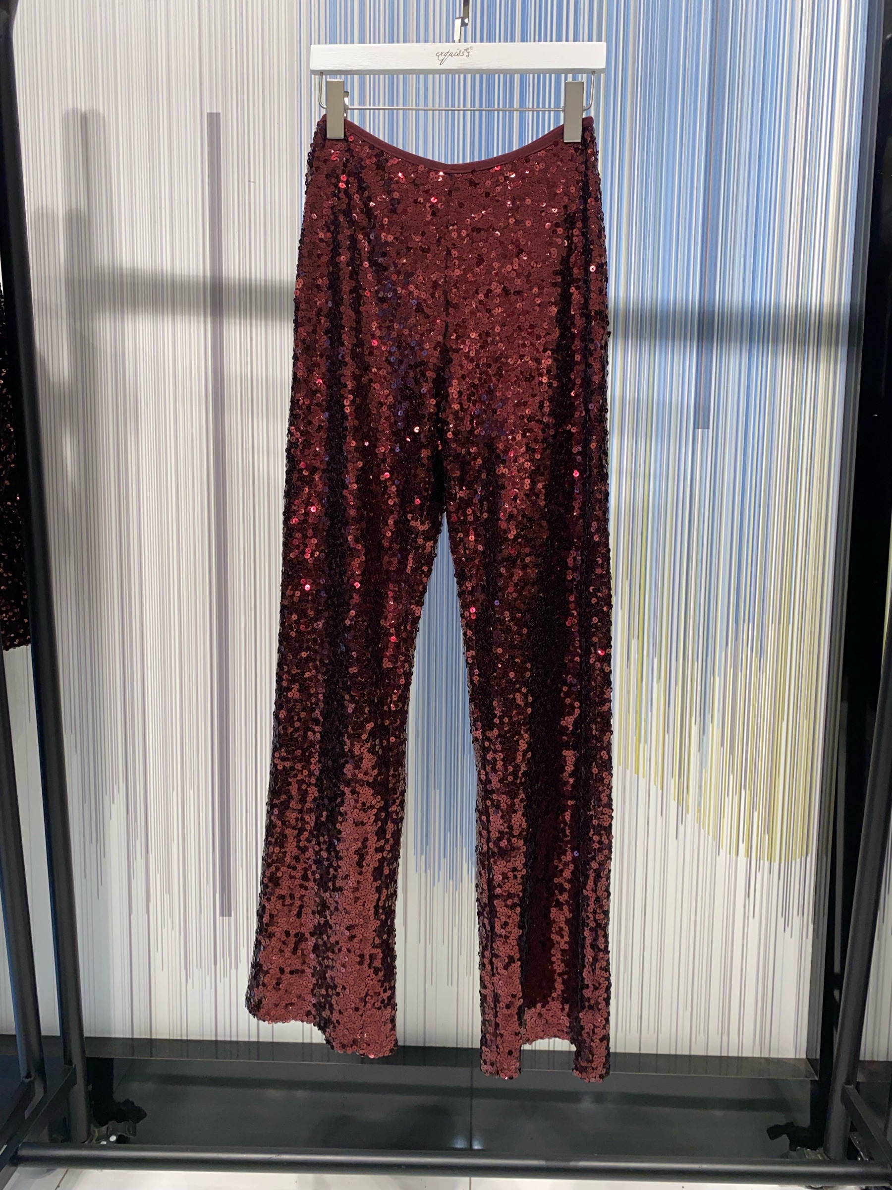 Wholesaler Exquiss's - High-waisted sequin pants
