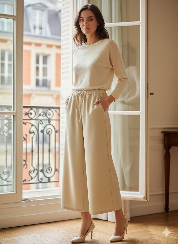 Wholesaler Exquiss's - Wide-leg pants with elastic waistband