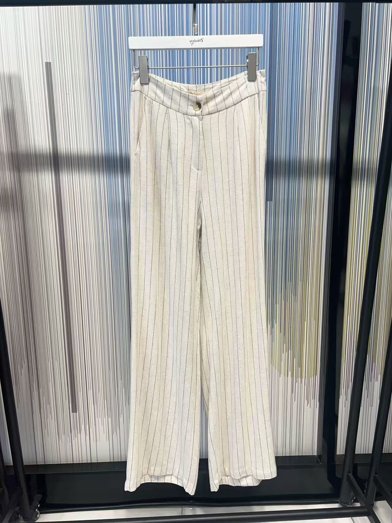 Grossiste Exquiss's - Pantalon À Rayures Chic