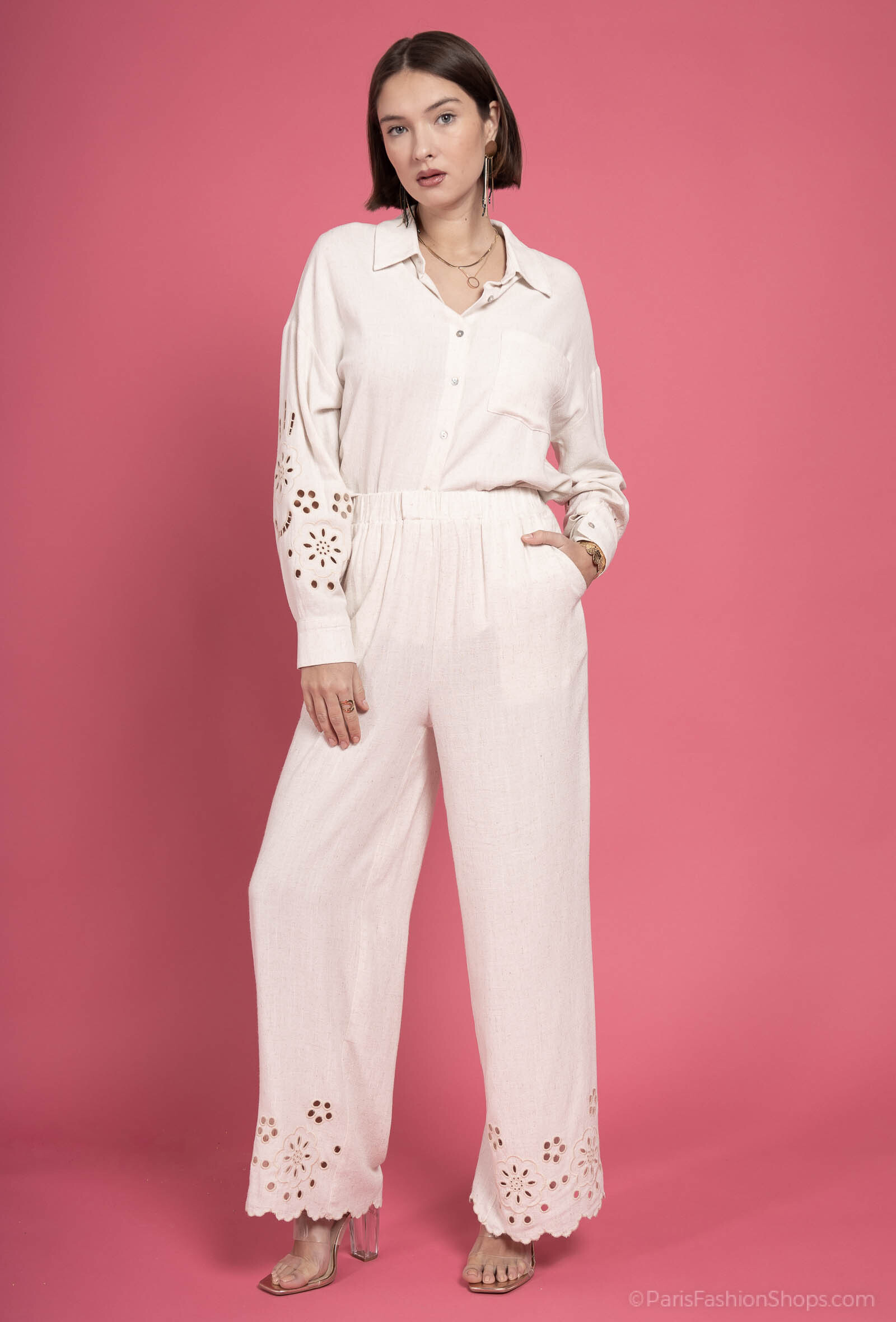 Mayorista Exquiss's - Pantalón de lino bordado