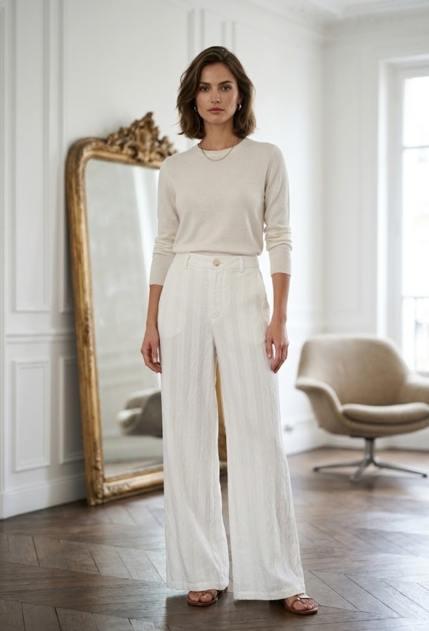 Wholesaler Exquiss's - Wide-leg striped pants