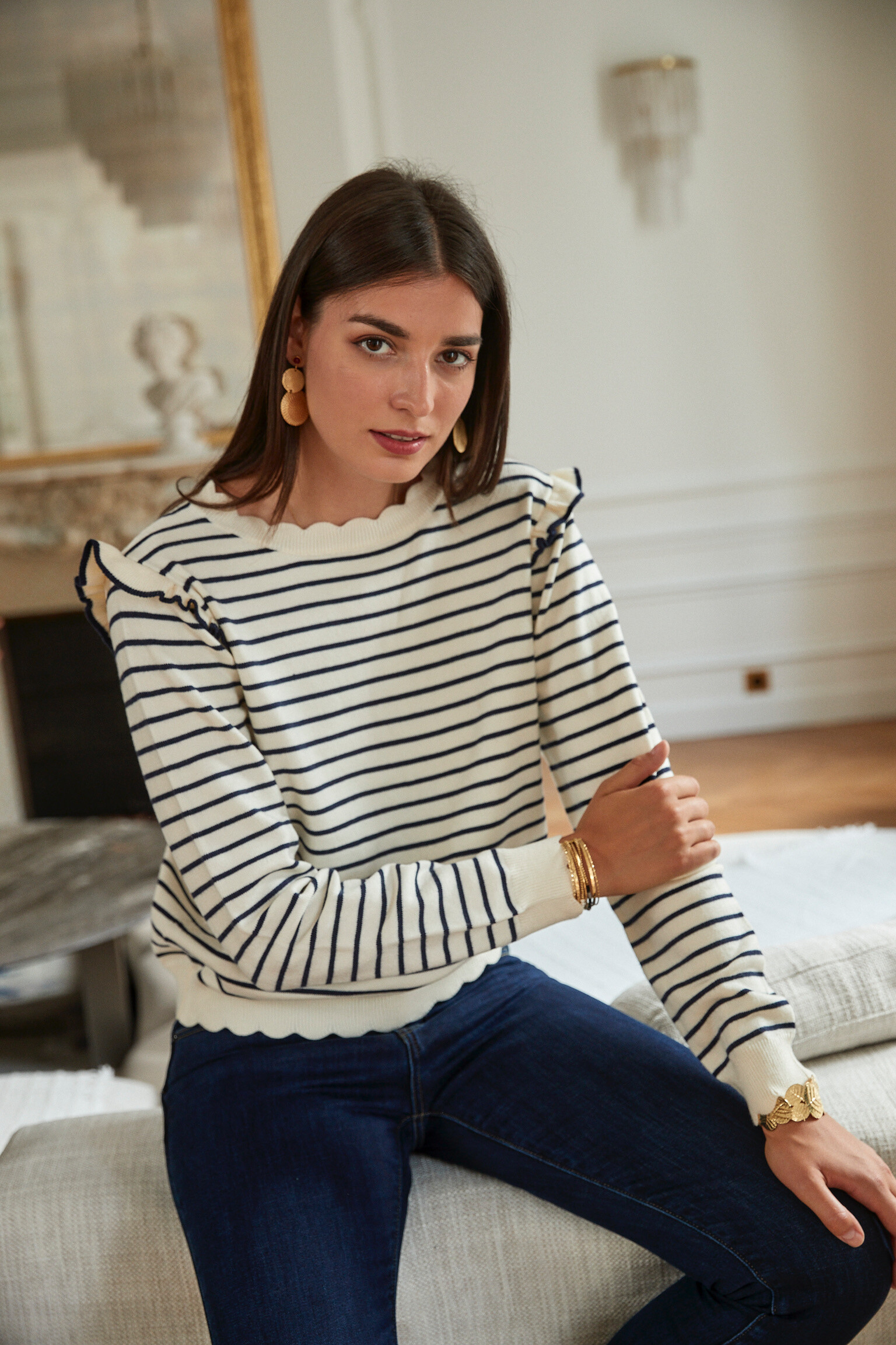 Wholesaler Exquiss's - Chic striped sweater