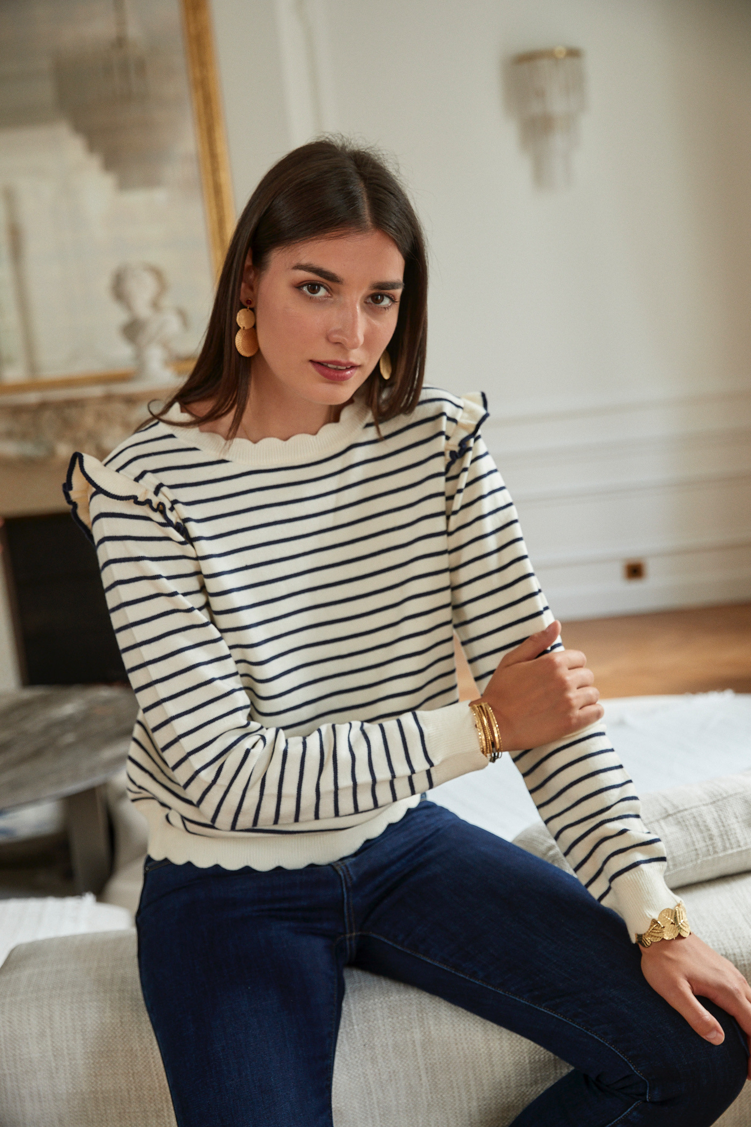 Grossiste Exquiss's - Pull à rayures chic