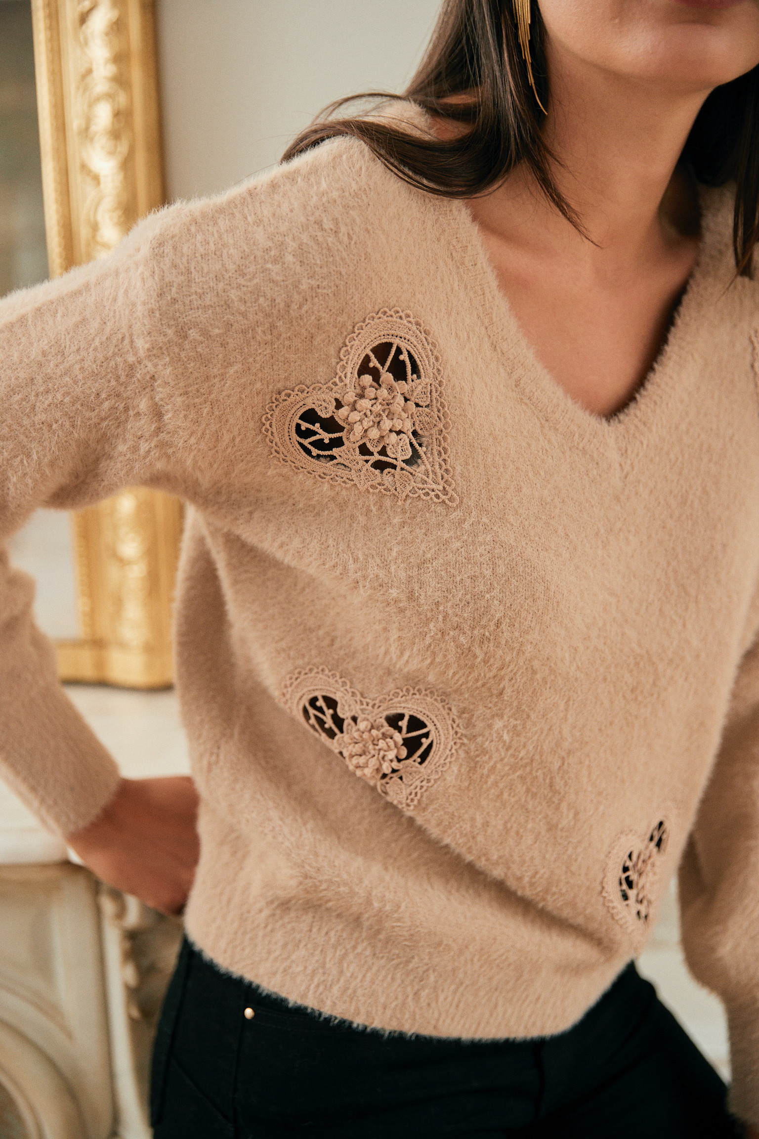 Grossiste Exquiss's - Pull doux à cœurs