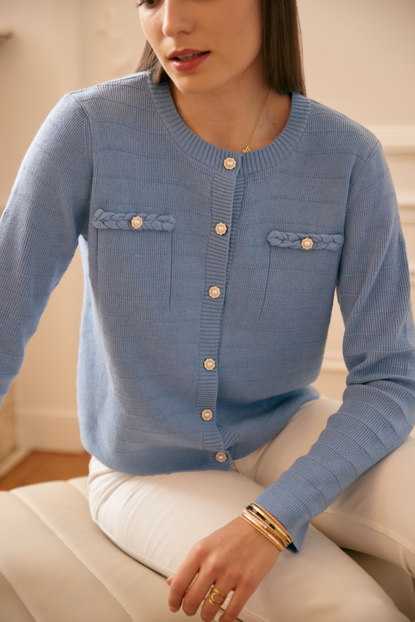 Wholesaler Exquiss's - Chic Button Sweater
