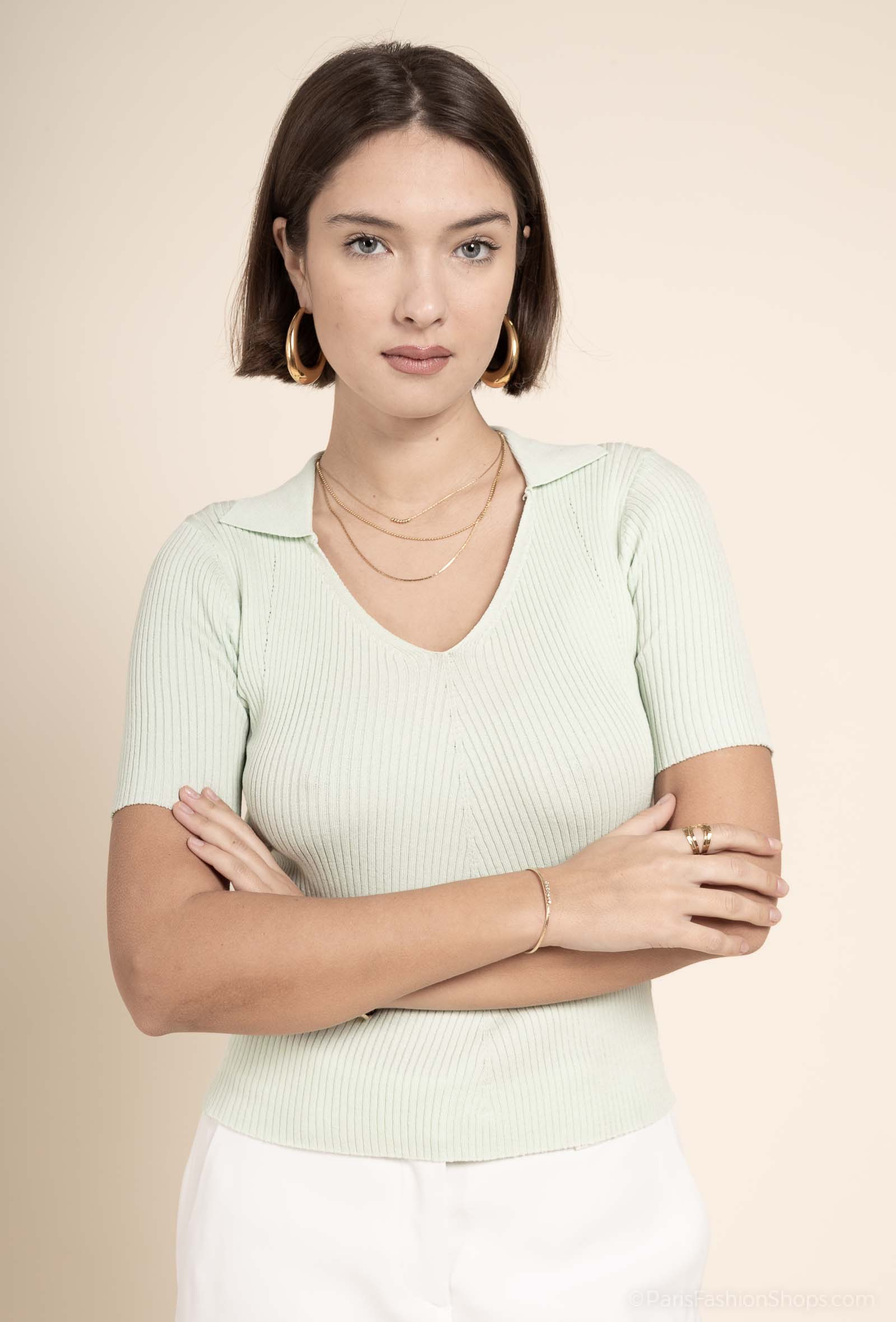 Grossiste Exquiss's - PULL PRINTEMPS femme col V - Exquiss's